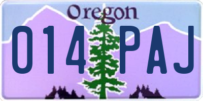 OR license plate 014PAJ