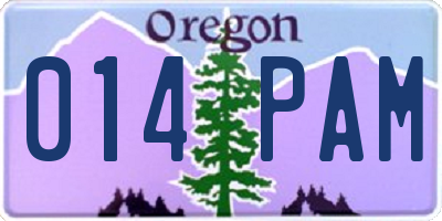 OR license plate 014PAM