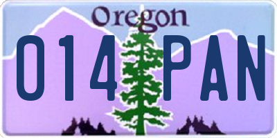 OR license plate 014PAN