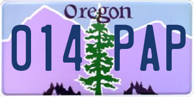 OR license plate 014PAP