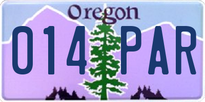 OR license plate 014PAR