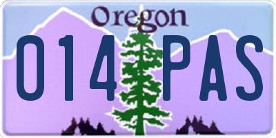 OR license plate 014PAS