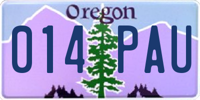 OR license plate 014PAU