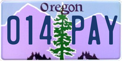 OR license plate 014PAY