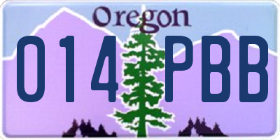 OR license plate 014PBB
