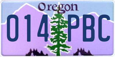 OR license plate 014PBC