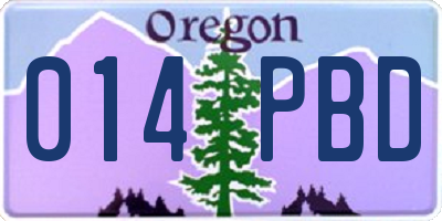 OR license plate 014PBD