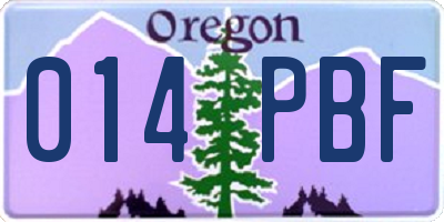 OR license plate 014PBF