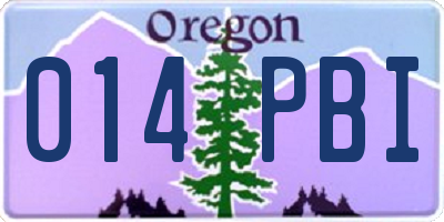 OR license plate 014PBI