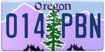 OR license plate 014PBN
