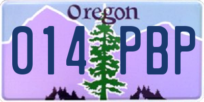 OR license plate 014PBP