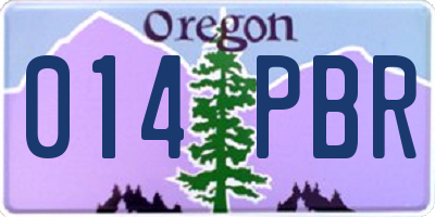 OR license plate 014PBR