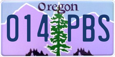 OR license plate 014PBS
