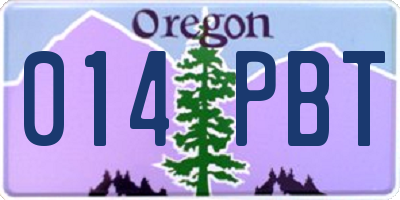 OR license plate 014PBT