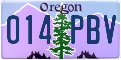 OR license plate 014PBV