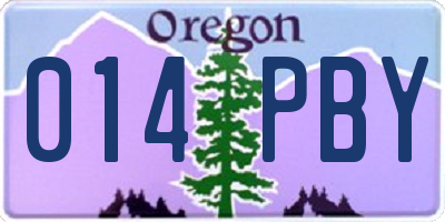 OR license plate 014PBY