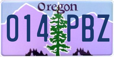 OR license plate 014PBZ