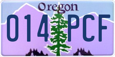 OR license plate 014PCF