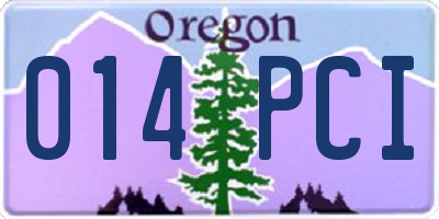 OR license plate 014PCI