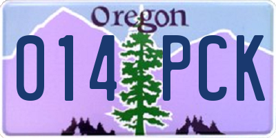 OR license plate 014PCK