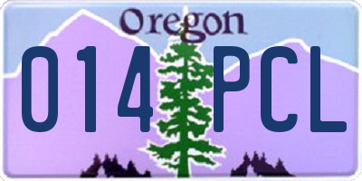 OR license plate 014PCL