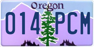 OR license plate 014PCM