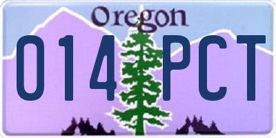 OR license plate 014PCT