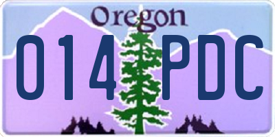 OR license plate 014PDC