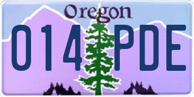 OR license plate 014PDE