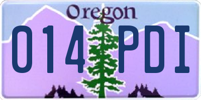 OR license plate 014PDI