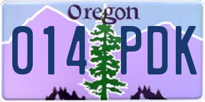 OR license plate 014PDK