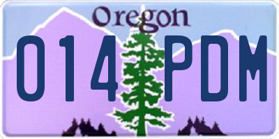 OR license plate 014PDM