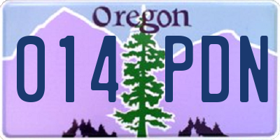 OR license plate 014PDN