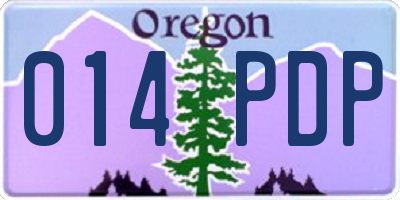 OR license plate 014PDP