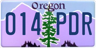 OR license plate 014PDR