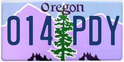 OR license plate 014PDY