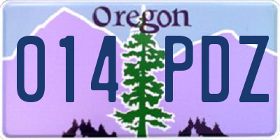 OR license plate 014PDZ