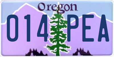 OR license plate 014PEA