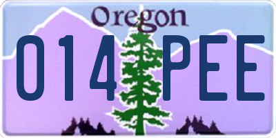 OR license plate 014PEE