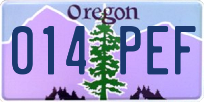 OR license plate 014PEF