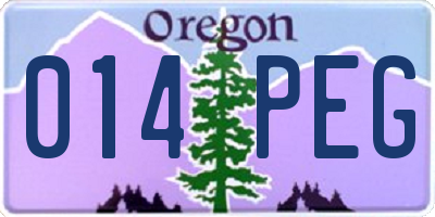 OR license plate 014PEG