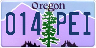 OR license plate 014PEI