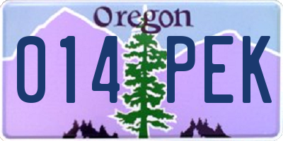 OR license plate 014PEK