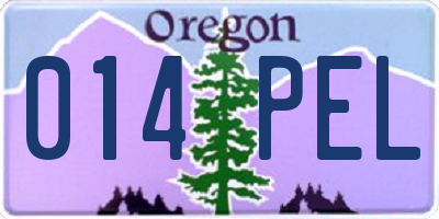 OR license plate 014PEL