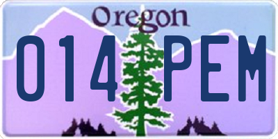 OR license plate 014PEM