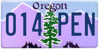 OR license plate 014PEN