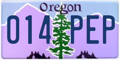 OR license plate 014PEP