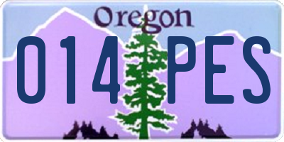 OR license plate 014PES