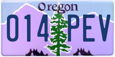 OR license plate 014PEV