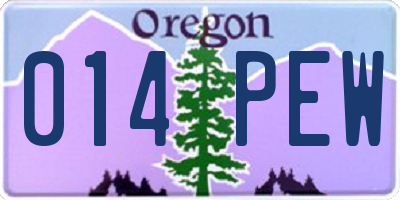 OR license plate 014PEW